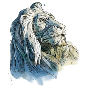 Oamaru Lion (3 Quarter) - Thread Project Womens Eden V-Neck Tee Design