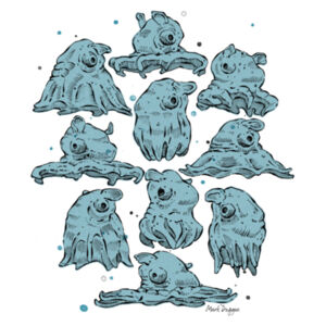 Orville Sprout, The Mini Jet - Riso Blue - AS Colour Kids Youth T shirt Design