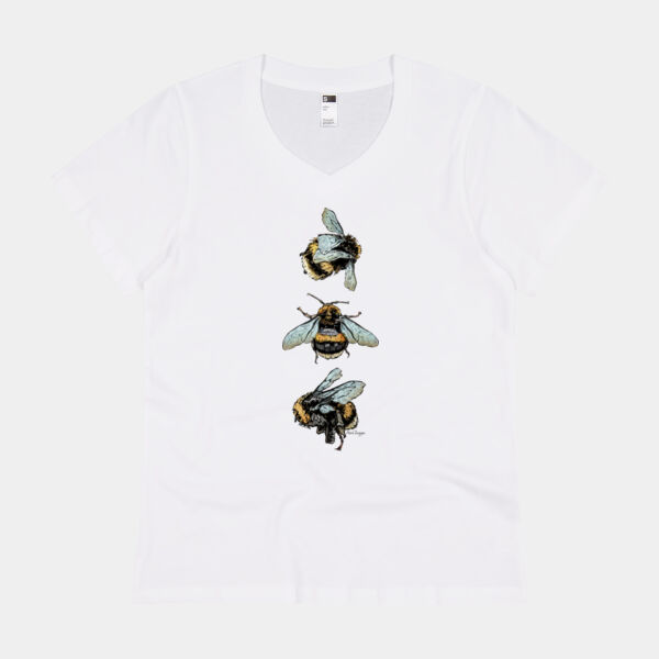 Bee Trio (Colour) - Thread Project Womens Eden V-Neck Tee Thumbnail