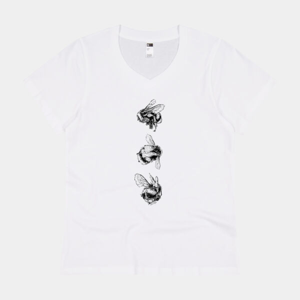 Bee Trio (Black) - Thread Project Womens Eden V-Neck Tee Thumbnail