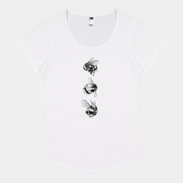 Bee Trio (Black) - Thread Project Womens Jazz Scoop Neck Tee Thumbnail