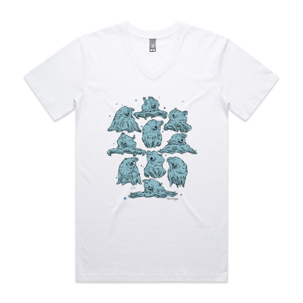 Orville Sprout, The Mini Jet - Riso Blue - AS Colour Mens Staple V Neck Tee Thumbnail