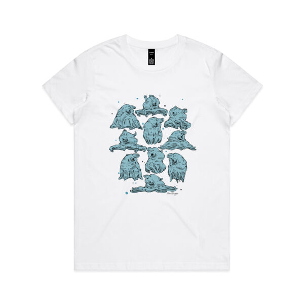 Orville Sprout, The Mini Jet - Riso Blue - AS Colour Womens Maple Tee Thumbnail